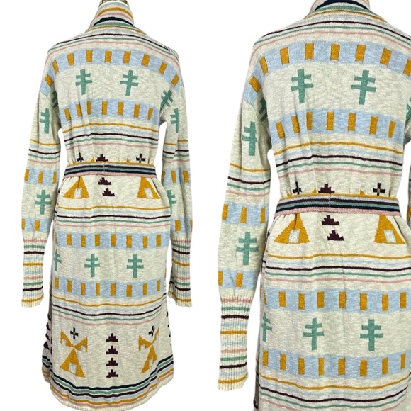 Faherty X B Yellowtail Paloma Duster Sweater Coat Hoodie Western Bohemian Small - Picture 8 of 17